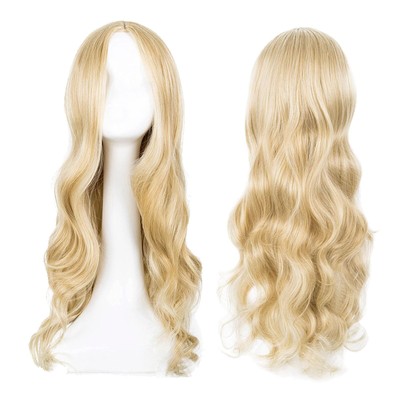 Lange Schwarze Lockenperücke Für Frauen – 70 Cm, Synthetisch, Verstellbar, Für Party & Cosplay