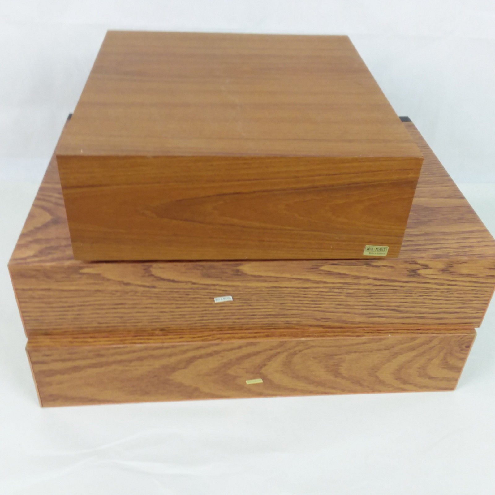 Cassete Tape Wood Grain Storage Drawer Lot of 3