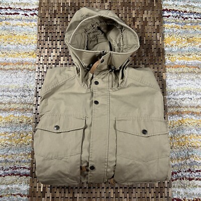 Fjallraven Sarek Trekking Jacket Canvas G-1000 Hoodie Khaki Men s Size Medium M