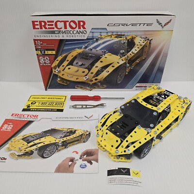 Erector by Meccano Chevrolet Corvette Model Building Kit 17301 100% Complete