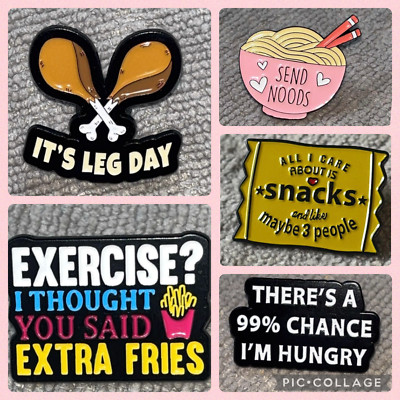 BUY 2 GET 1 FREE! Funny Food Pun Pin Badge - Fast Food, Snack Lover, Ramen, Gift