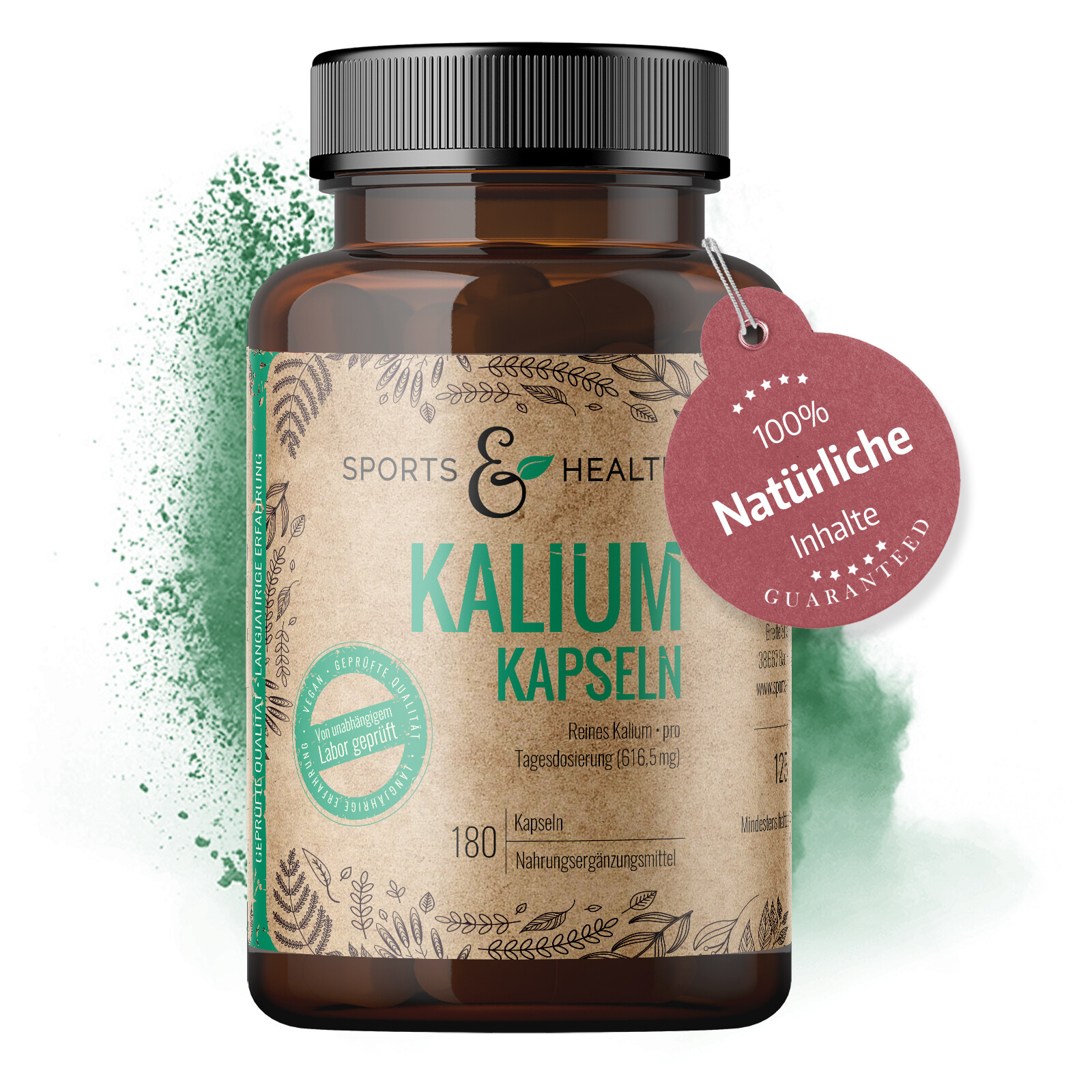 Kalium Hochdosiert - Kalium Kapseln – 180 Kapseln - Vegan - Potassium Citrate