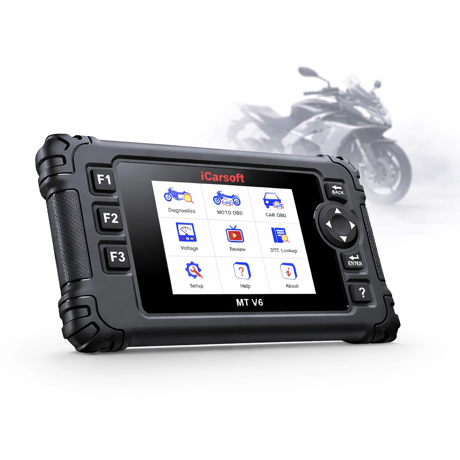 iCARSOFT OBD2 DIAGNOSEGERÄT SCANNER MT V6 für APRILIA Motorräder inkl. Adapter