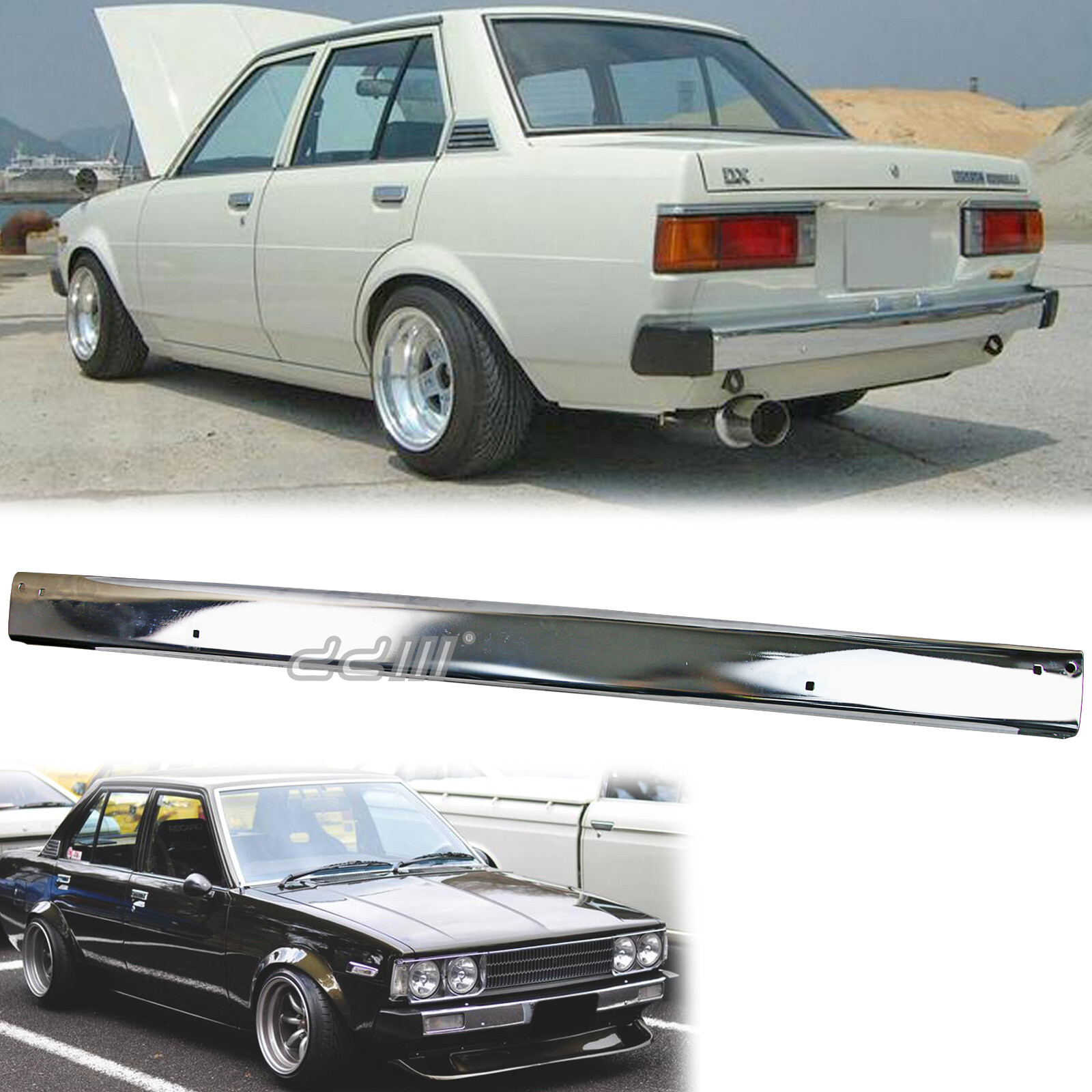 Rear Steel Chrome Bumper For JDM Toyota Corolla KE70 TE71 TE72 AE70 AE71 DX GL