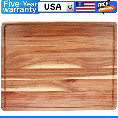 24''x18'' Wooden Cutting Boards for Kitchen Cutting Board with Juice Groove NEW