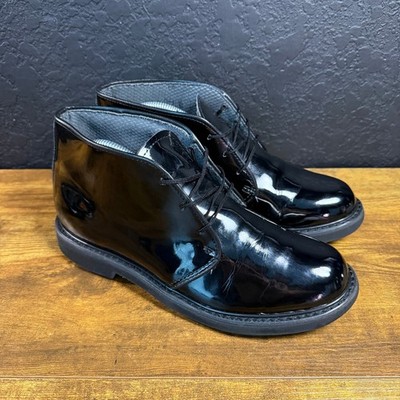 Bates Lites 00022 Black High Gloss Man Made Chukka Boots Mens 9D