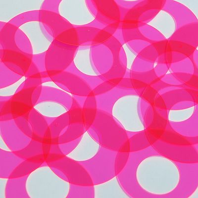 Circle Loop Vinyl Shape 1.5'' Hot Pink Go Go Fluorescent Edge Glow