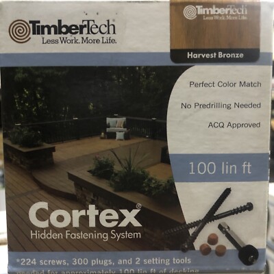 Cortex TimberTech 2-3/4'' Fastening System Harvest Bronze 100 Linear Ft Free Ship