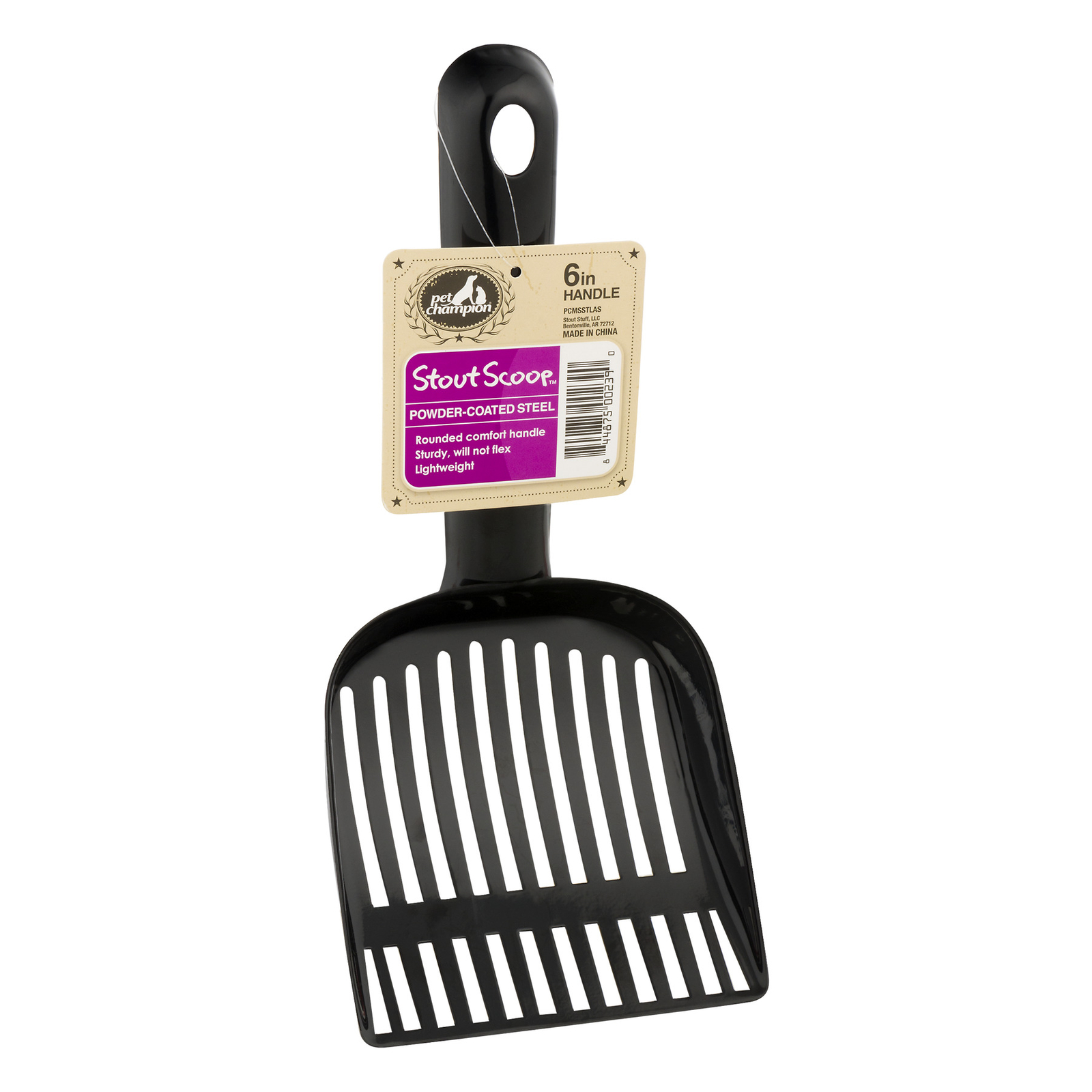 7 Count Pet Champion, Stout Cat Litter Scoop, Powder-Coated Steel, Black New