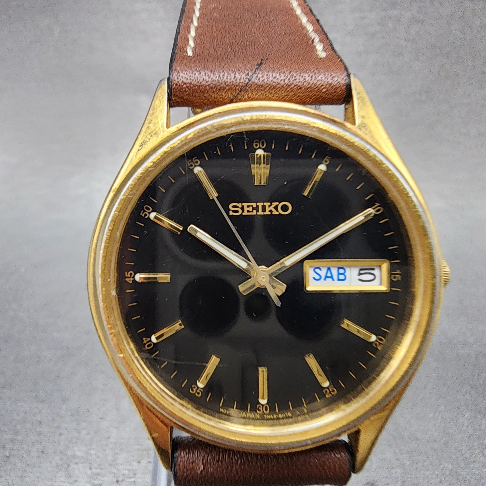 SEIKO 腕時計　3923-502B ブラウン&ゴールド セイコー SEIKO 39 クォーツ V.F.A. v.f.a. セコンドフラッシュ