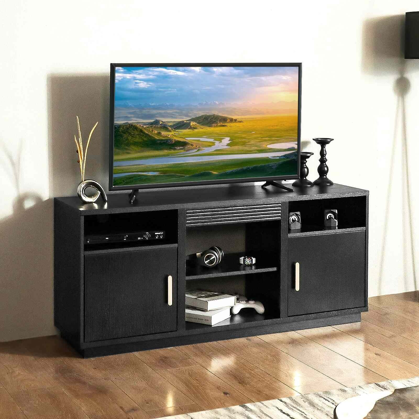 2-IN-1 Design Fireplace TV Stand for TVs up to 63'' Modern Entertainment Center