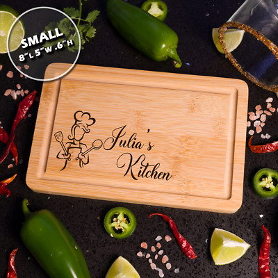 Custom Personalized Engraved Cutting Charcuterie Board Chef Baking Kitchen Gift