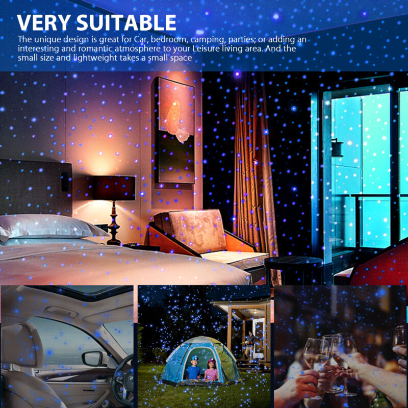 Details about  / USB LED Car Interior Roof Atmosphere Star Night Light Lamp Ceiling Projector *#