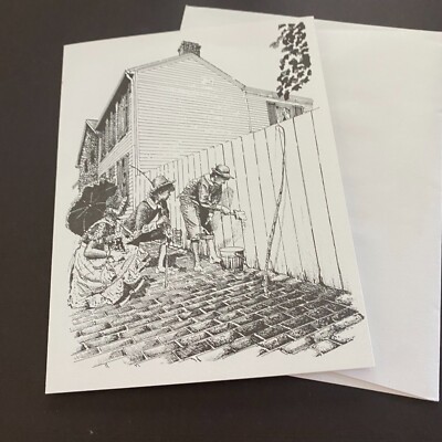 The Adventures of Tom Sawyer Whitewashing the Fence Blank Note Card