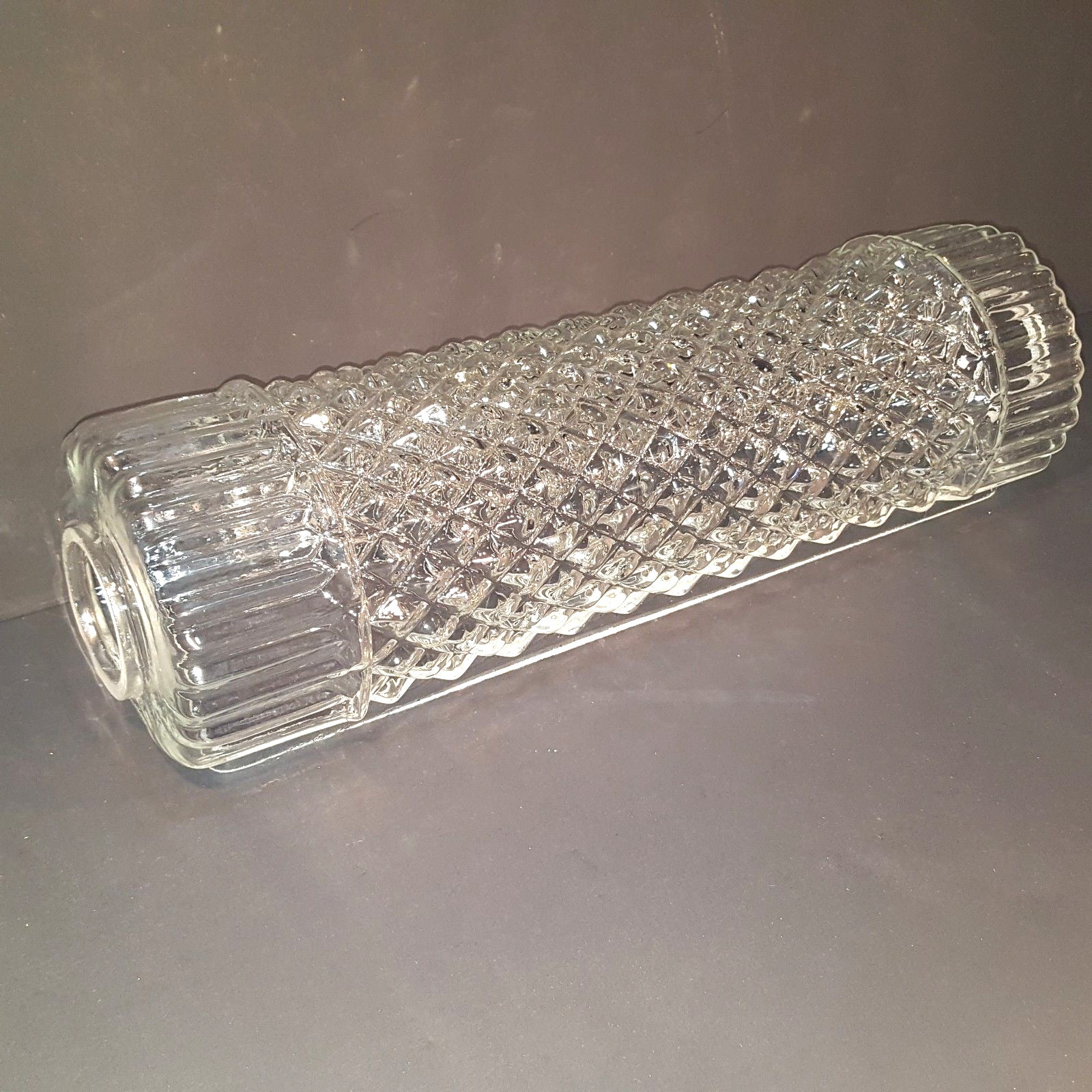 Vintage Diamond Pattern Thick Glass Bathroom Vanity Shade Sconce Light Bar