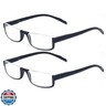 Kerecsen Reading glasses 2 Pair Half Moon Half Frame Readers Spring Hinge Men and Women Glasses (2 Pack Black, 2.50)