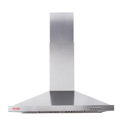 VEVOR 30'' Wall Mount Range Hood Kitchen Vent 3 Speed Knob/Touch Stainless Steel
