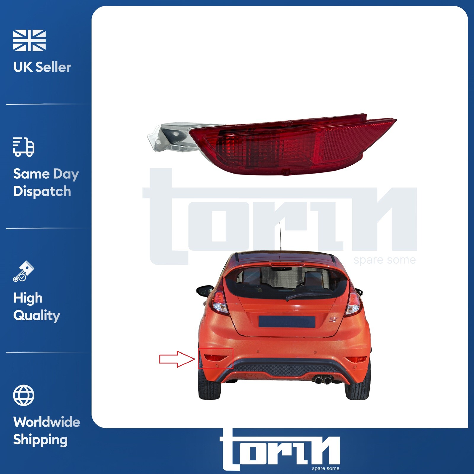 Rear Bumper Reflector Tail Fog Light Left For Ford Fiesta Mk6 2008-2017 2168298