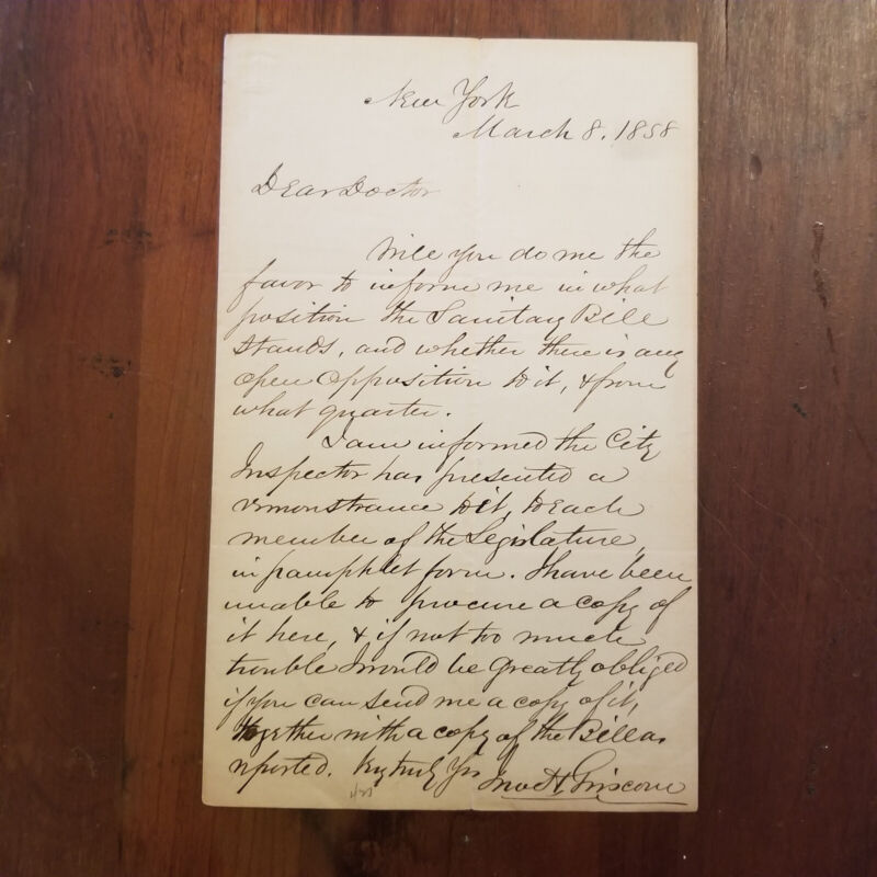 Vintage Dr John Hoskins Griscom MD Note Letter Rx