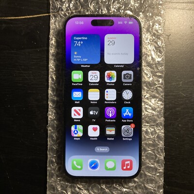 Apple iPhone 14 Pro - 128 GB - Purple (T-Mobile) CHECK ESN CRACKED FRONT & BACK