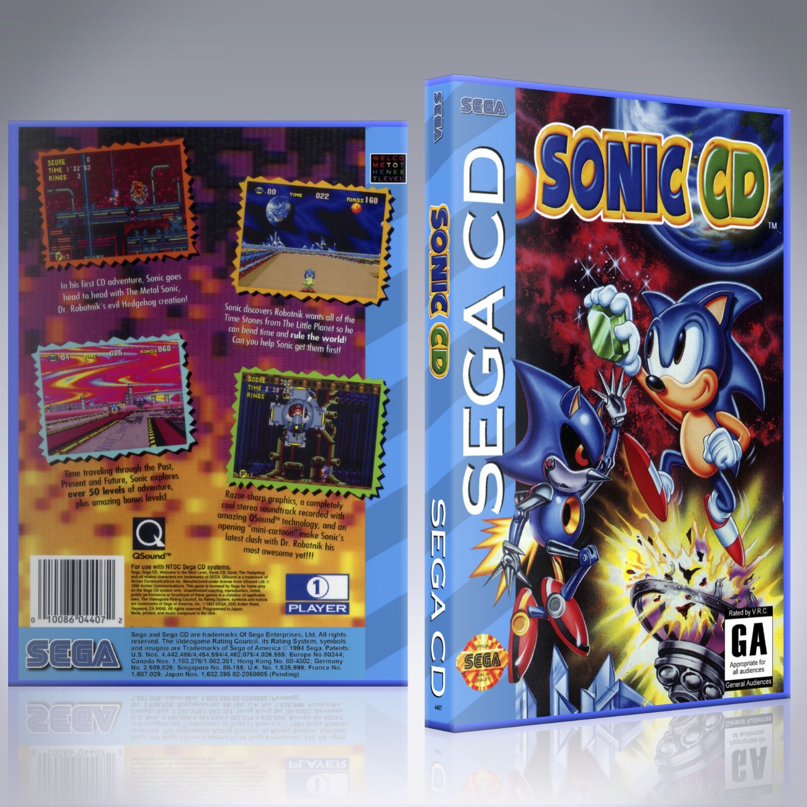 Sega CD Custom Case - NO GAME - Sonic CD | eBay Sega CD Custom Case - NO GAME - Sonic CD | eBay