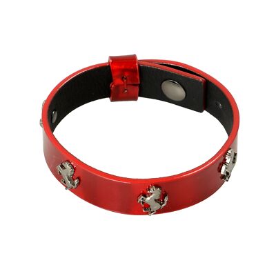 Scuderia Ferrari Red ''Hypersonic'' Single Coil 100% Leather Bracelet