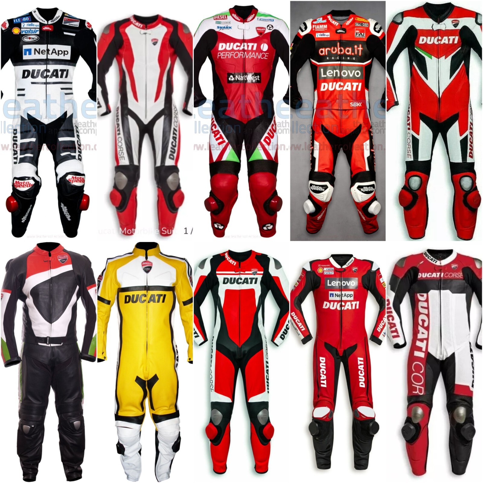 Ducati Motorbike Racing Cowhide Leather Motorcycle Riding
