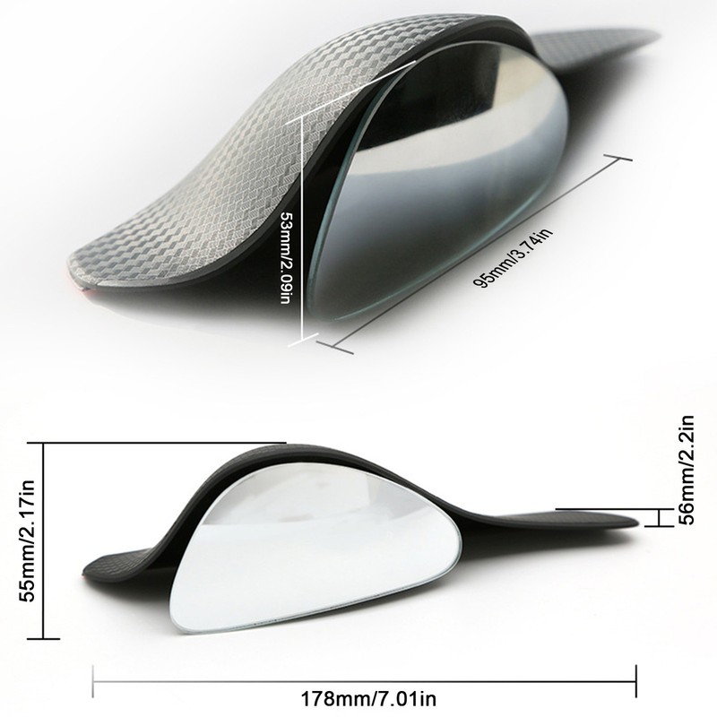 2x 360° Adjustable Wide Angle Blind Spot Rear View Mirrors for Car