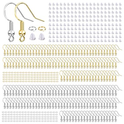 Hypoallergenic Earring Hooks, 600 Pcs Earring Making Supplies Silver and Gold