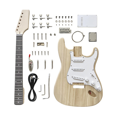 ST Style DIY Electric Guitar Kit,6-strings with Paulow Body and Maple Neck
