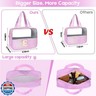 Junesters Personalized Initial H Clear Purple Makeup Bag - Large Travel Toiletry Bag, Cute Cosmetic Organizer Set for Girlfriend, Teacher, Teen Girl Gifts