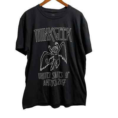 2017 THINK GEEK US Tour Led Zeppelin Spoof Black T Shirt XL Flying Monkey X1