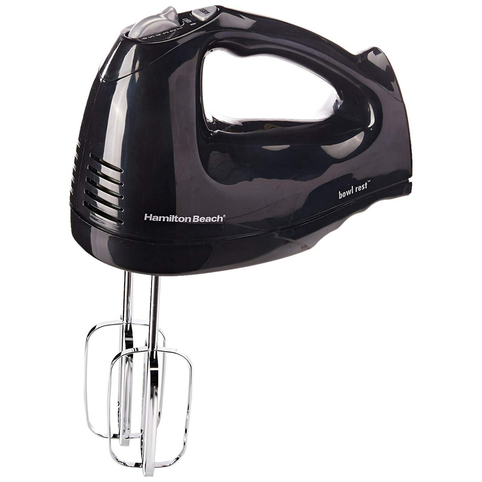Hamilton Beach 6 Speed Hand Mixer With Snap-On Case, Black