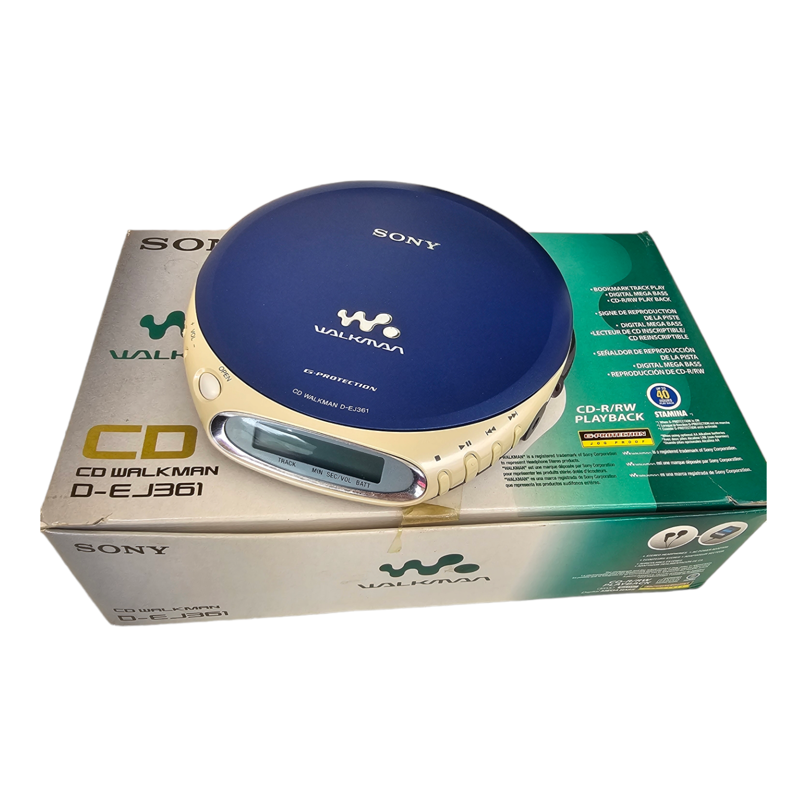 Sony D-EJ361 CD Walkman - Portable CD Player - Blue - Boxed