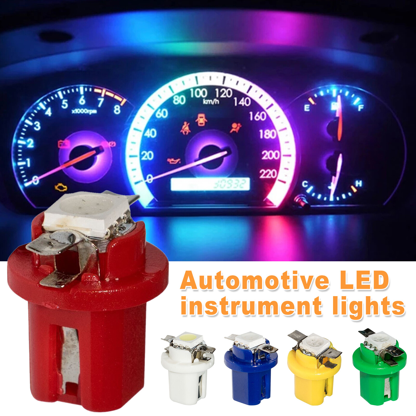 T3 T5 T4.2 T4.7 Neo Wedge LED Instrument Cluster Dash Panel Climate Light Bulbs