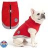 Mihachi Dog Fleece Vest Sweater Zip Up Warm Pullover Step-in Dog Jacket with Dual D-Ring Leash, Winter Cold Weather Reflective Coat Clothes Hoodie for Small Medium Dogs Puppy Cat Boy Girl, Red S