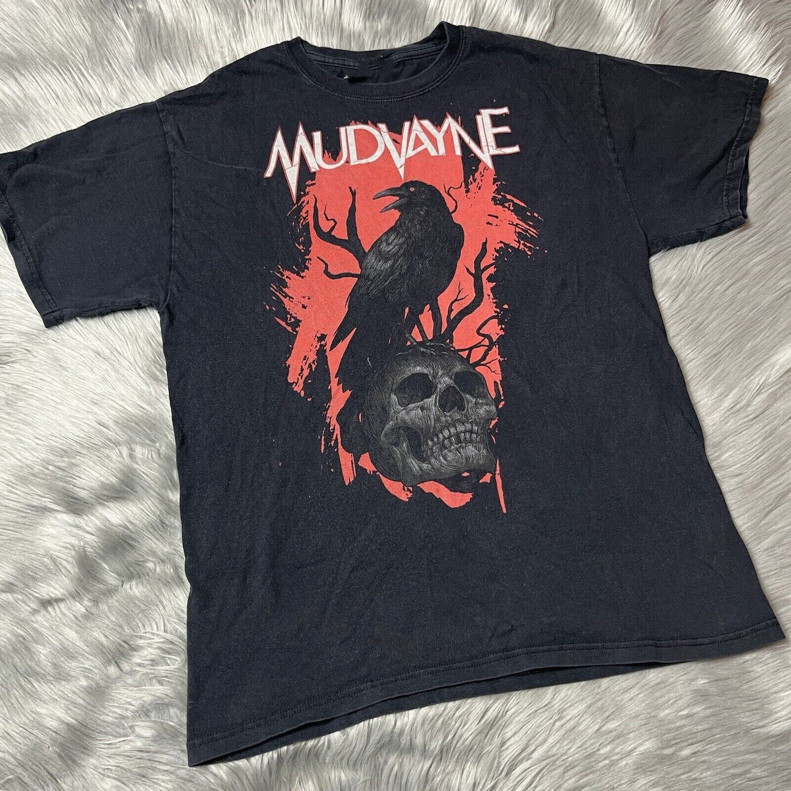 90s Mudvayne Tシャツ Vintage 90's Mudvayne Black Graphic Print Band T-shirt Sz