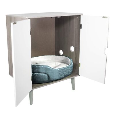 Penn Plax Cat Walk Litter Cabinet &ndash; Elegant Modern Design with Double French ...