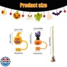 Stanley Cup Accessories Set with 2 Pcs Halloween Straw Covers, Pumpkin Straw Toppers for Stanley Cups, 2pc Cup Accessories Charms for Stanley 30and40 Oz Tumbler Cup with Handle