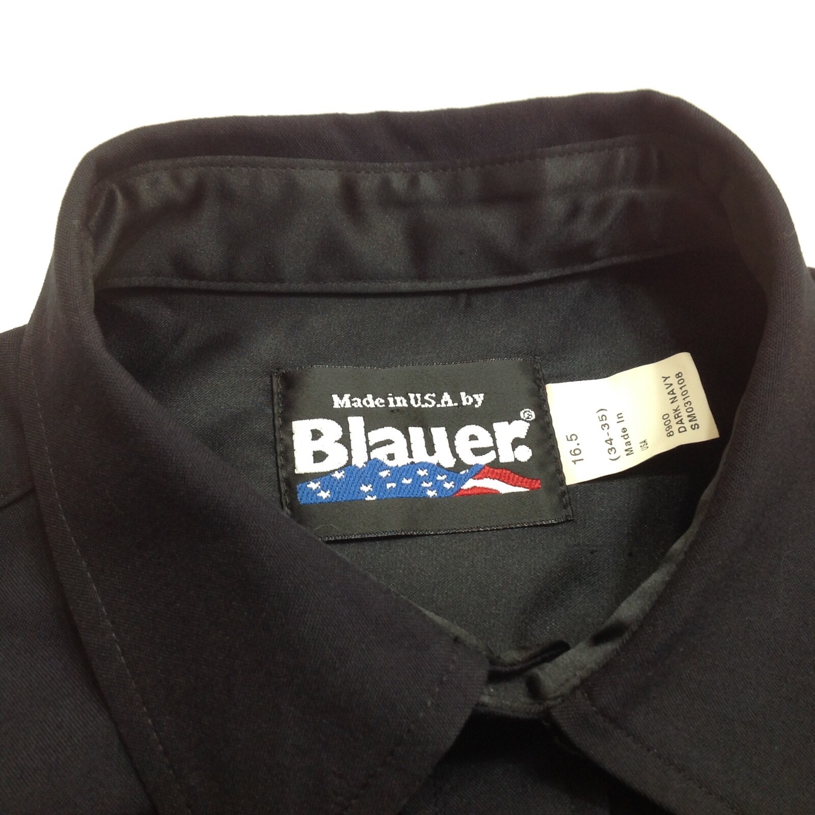 BLAUER 8900 Uniform Long Sleeve Shirt Mens Dark Navy 16.5/34-35 ~ Made in USA