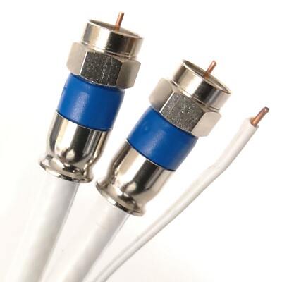 DUAL LINE RG6 COAX CABLE WITH GROUND WIRE 3GHZ SATELLITE ANTENNA CATV UL ETL CM