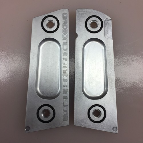 Aluminum 1911 Grips  Engravers Blank Flat Top Flat Bottom Mag Well