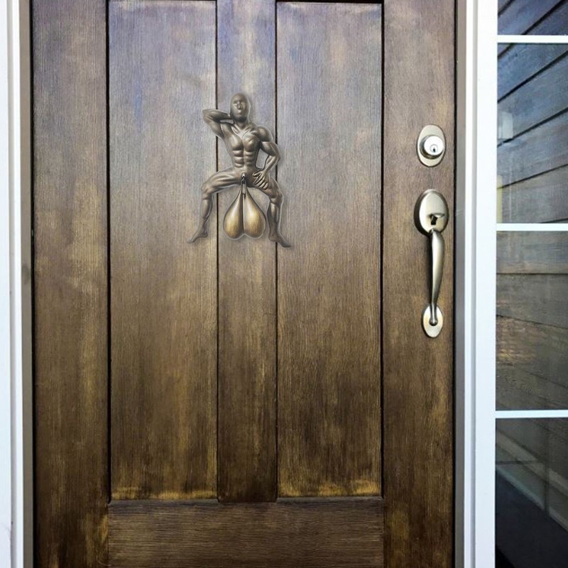 Door Knockers Front Door Resin Doorbell Chime Funny Old Man Suitable Home Decor