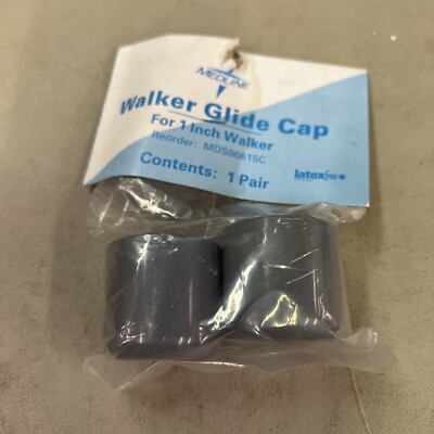 Medline, Plastic Walker Glide Caps Gray MDS86615C New In Box