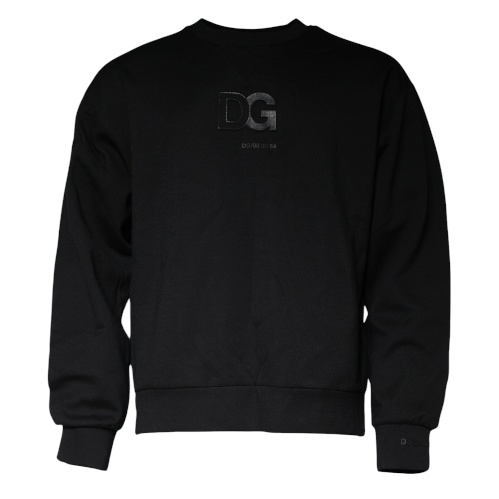 DOLCE & GABBANA Sweater Black DG Logo Cotton Men Sweatshirt