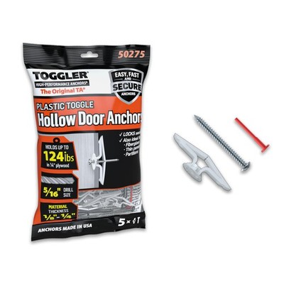 Pack Of 5 TOGGLER 5 Toggle TA Hollow-Door Anchor Screws Polypropylene