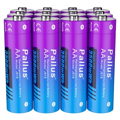Pallus AA Battery 1.5V Lithium Rechargeable AA Batteries 3500mWh for Blink Lot