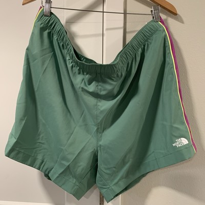 THE NORTH FACE Elevation Shorts Deep Grass Green Purple Lined Hiking Men s XXL