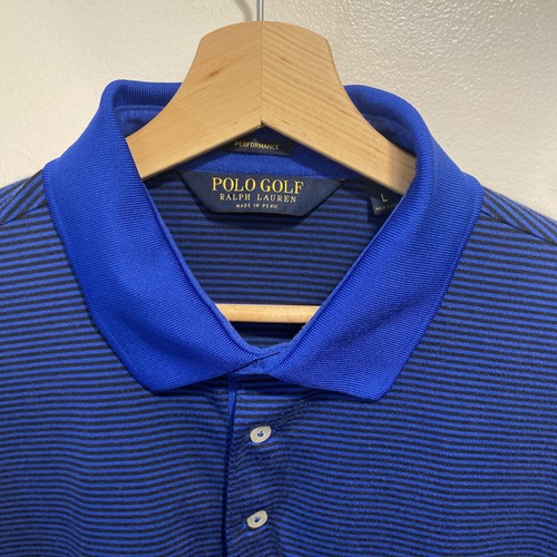 Polo Golf Ralph Lauren Performance Blue Stripe Short Sleeve