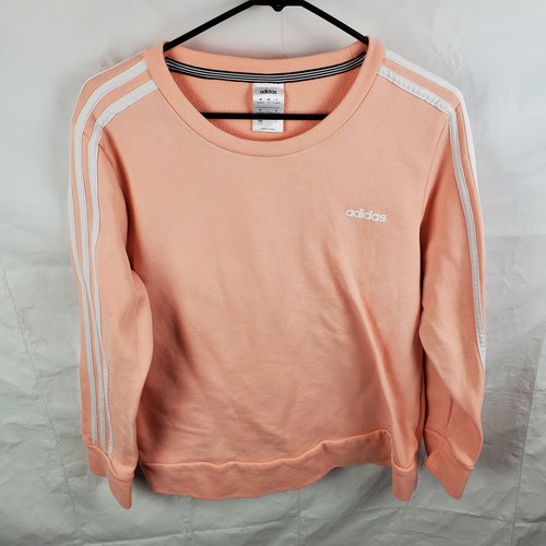Adidas Sweatshirt Women's XL Pink 3-Stripe Crewneck
